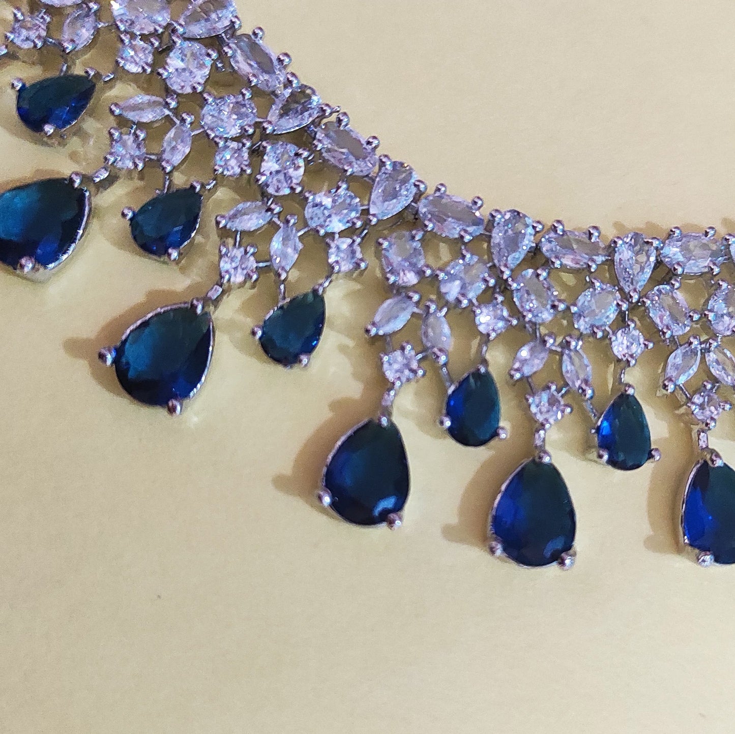 Blue stone with Zirconia jewellery set with earrings