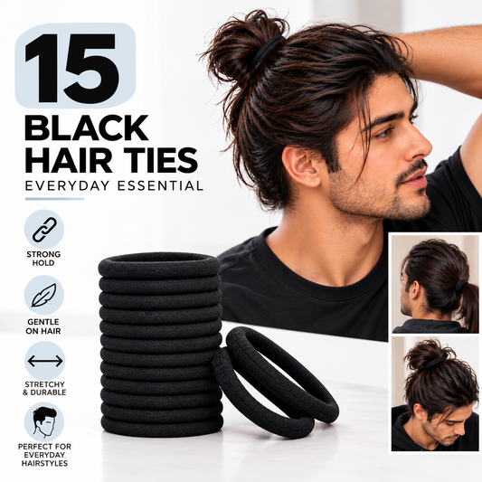 15 Black Hair Ties for Men – Strong Hold, Gym & Sports