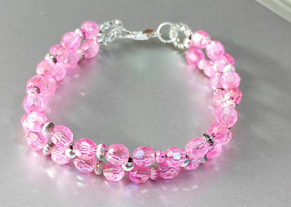 Simple pink bead bracelet