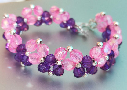 Purple & Pink Beads Bracelet