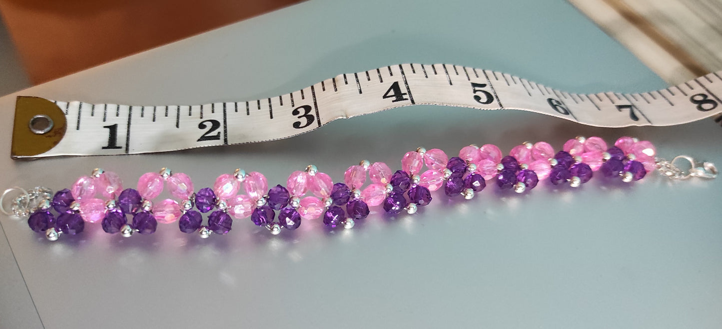 Purple & Pink Beads Bracelet