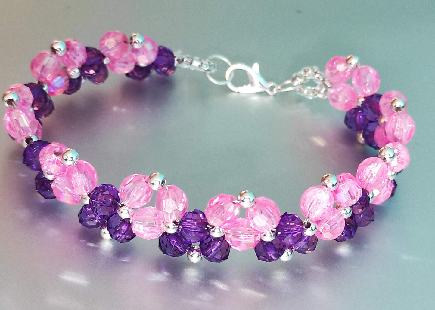Purple & Pink Beads Bracelet