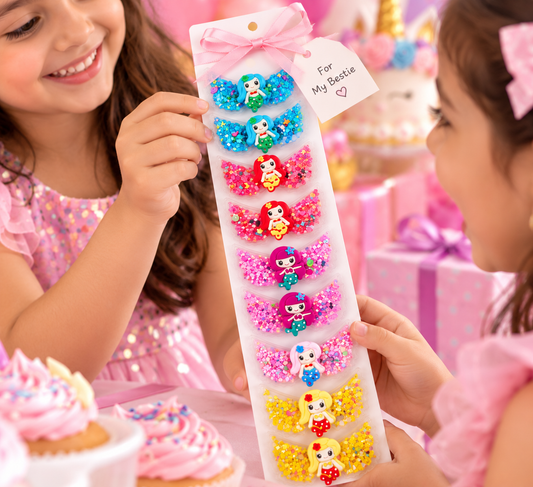 Multicolour Glitter Fairy Hair Clips for Girls | Cute Kids’ Hair Accessories