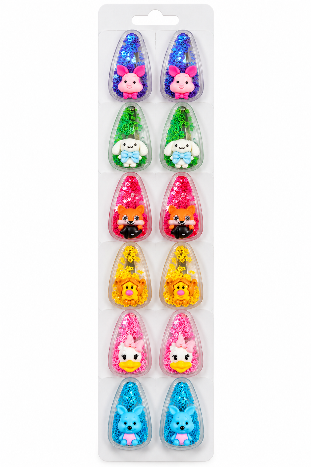 Cute Glitter Hair Clips for Girls – Colourful Animal Character Hair Accessories (12Pcs) | Little Looks, Big Smiles!