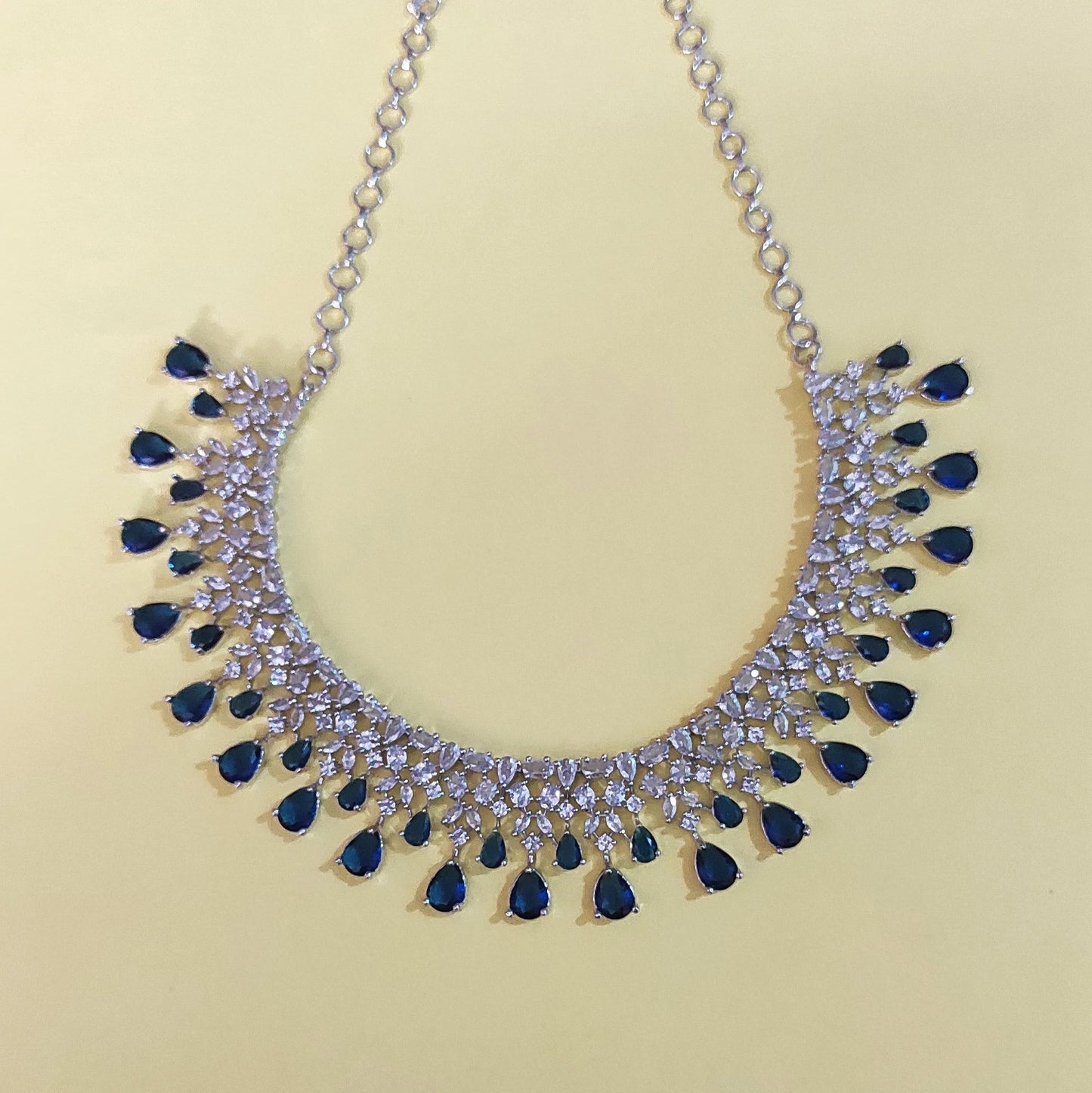 Blue stone with Zirconia jewellery set with earrings