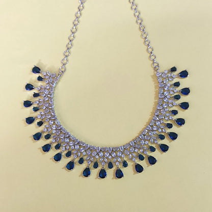 Blue stone with Zirconia jewellery set with earrings
