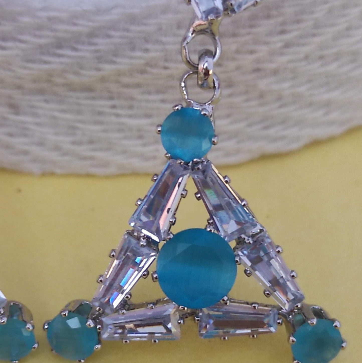 Sky blue AD studded stylish earrings