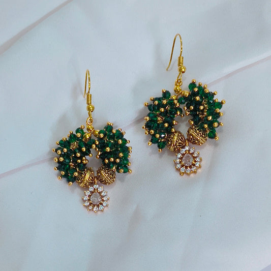 Green drop darling handmade earrings
