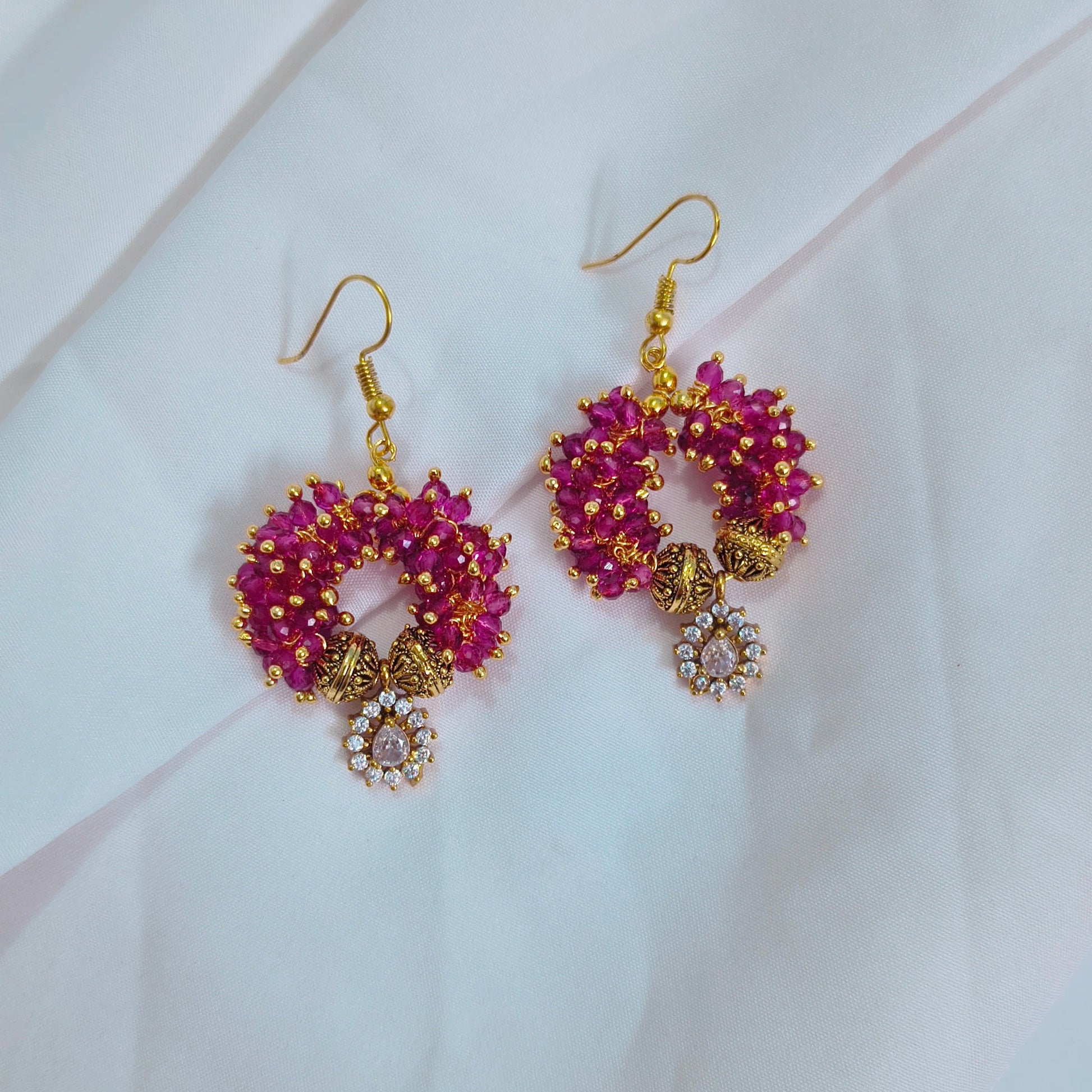 Ruby Queen drops handmade earrings
