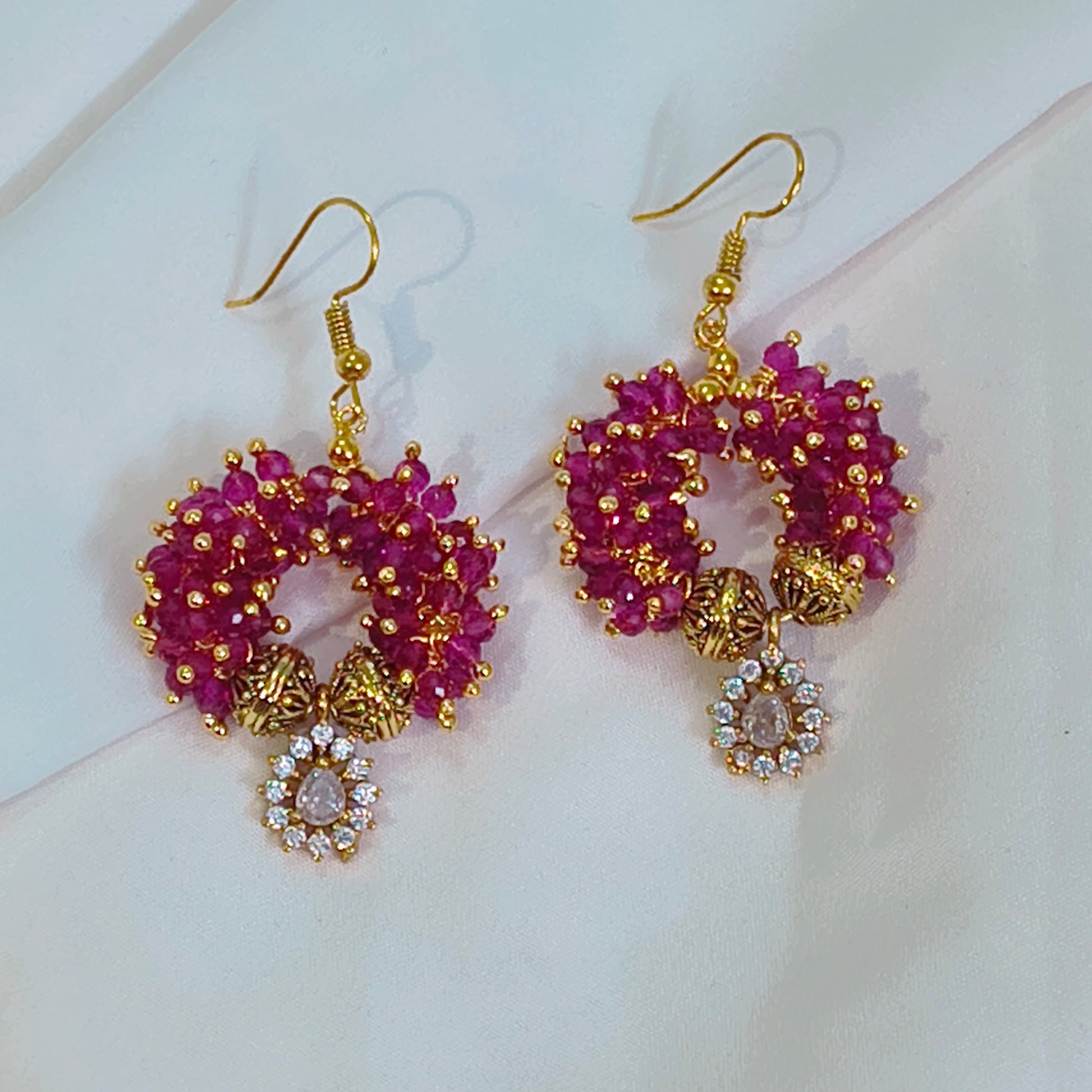 Ruby Queen drops handmade earrings