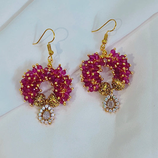 Ruby Queen drops handmade earrings