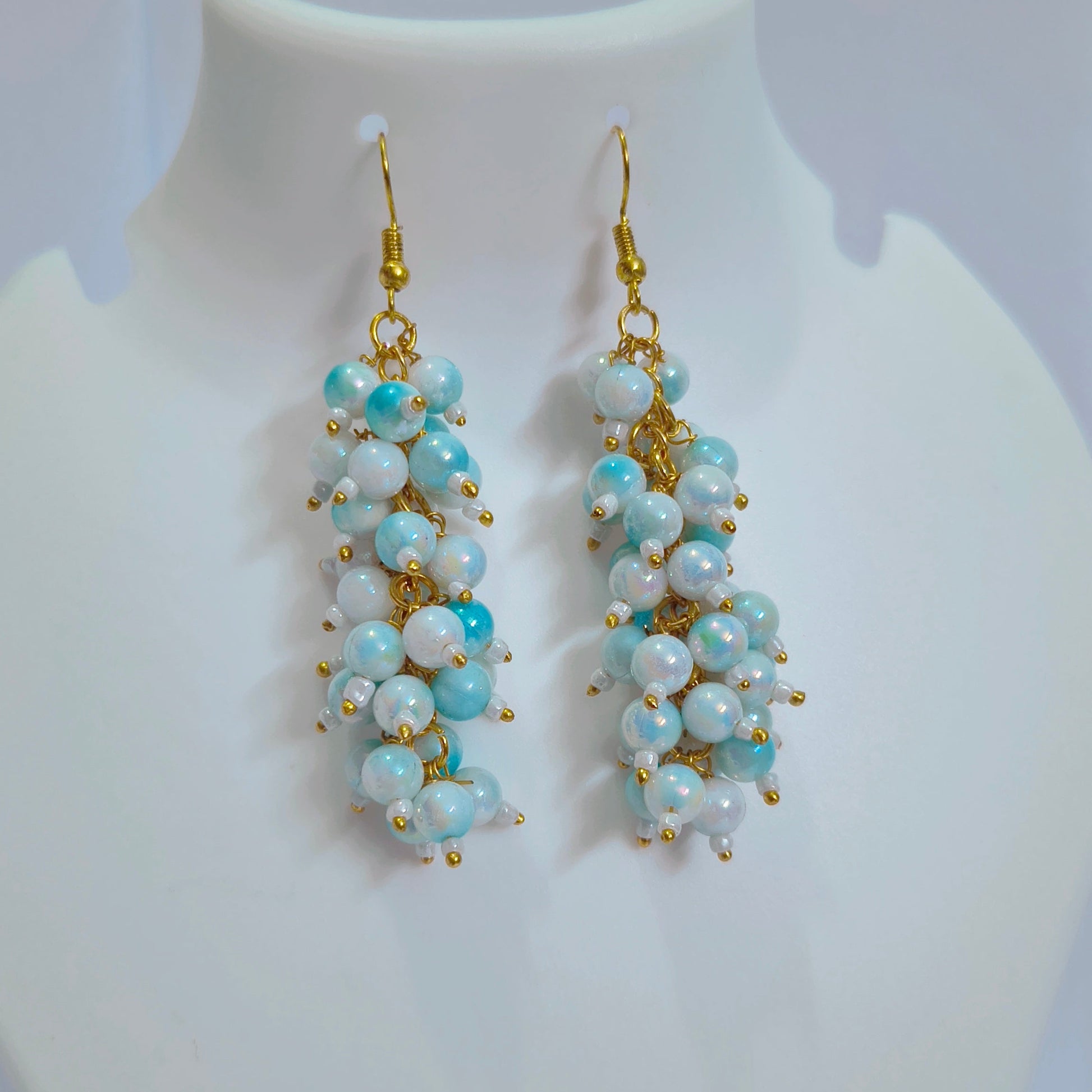 Ocean Mist Grapes handmade earrings.