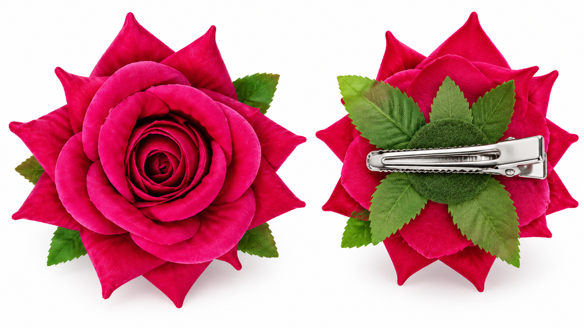 Ruby Pink Rose Hair Clip for Women & Girls | Bloom Bold with ZAIMAKA
