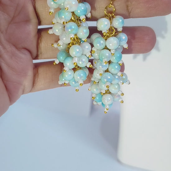 Ocean Mist Grapes handmade earrings